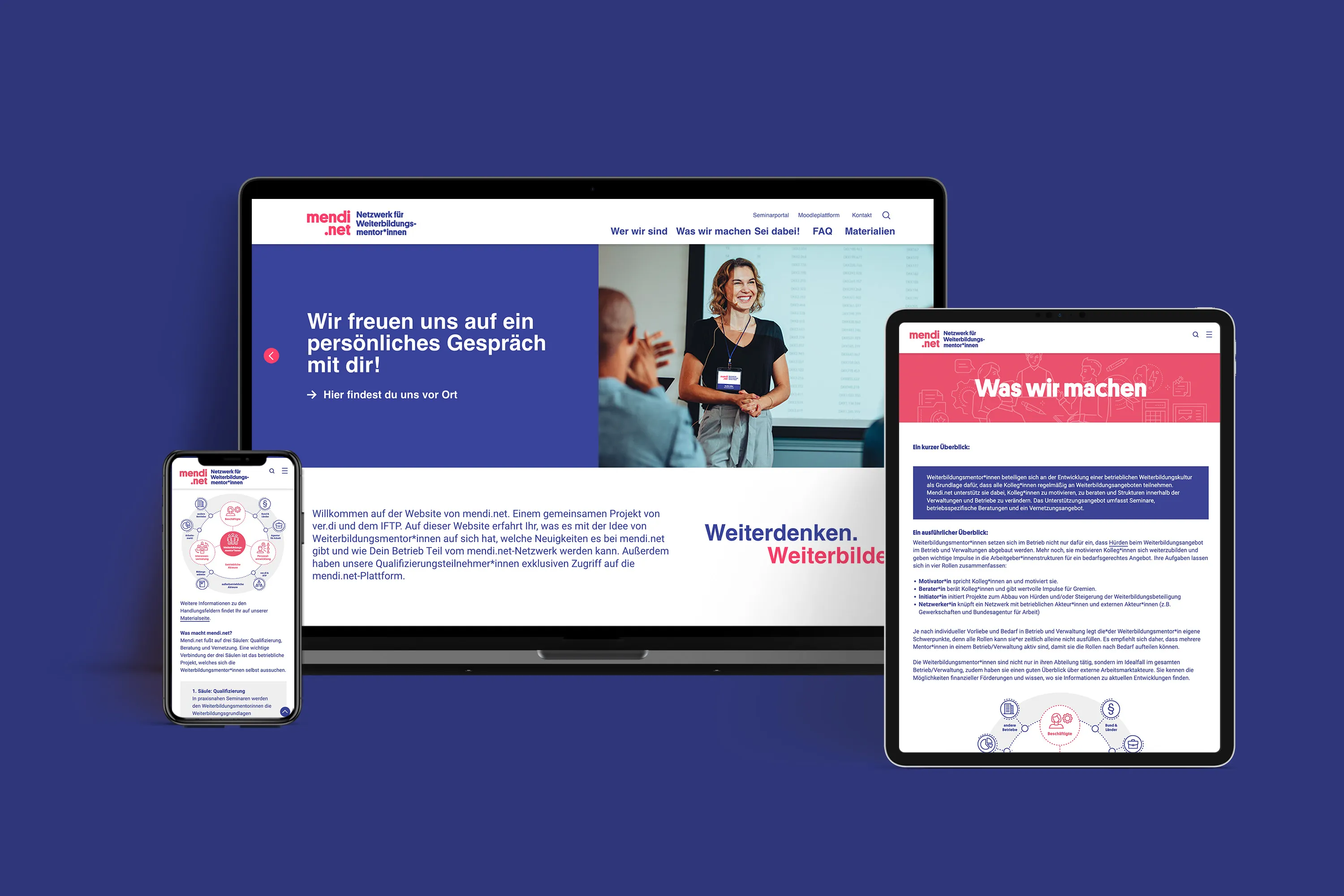 ver.di Bildungspolitik – Projekt »mendi.net« Webseite
